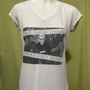 Marilyn Monroe Let Them Think Women's White Shirt Small Polyester Rayon